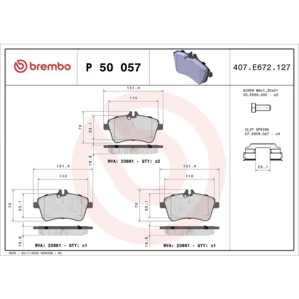 Brembo Ön Fren Balatası – P50057