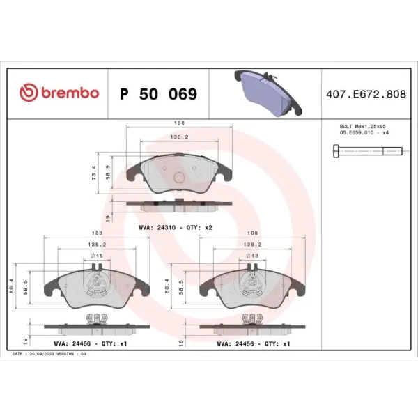 Brembo Ön Fren Balatası – P50069