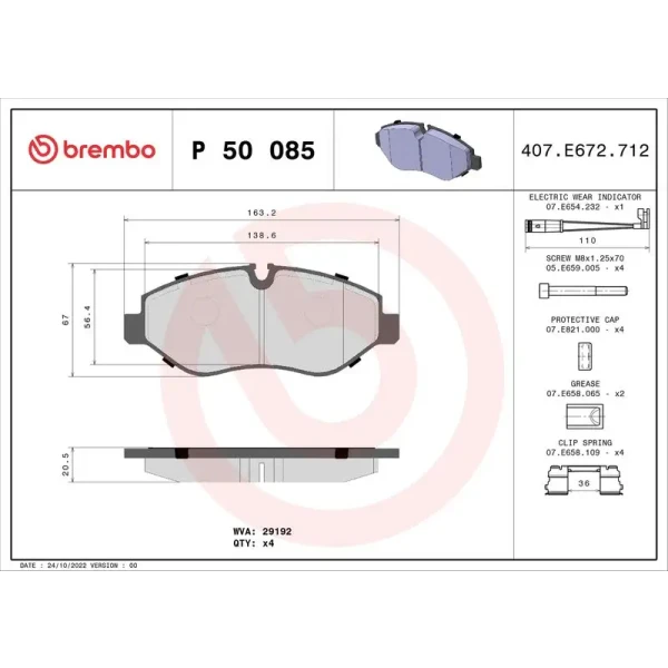 Brembo Ön Fren Balatası – P50085
