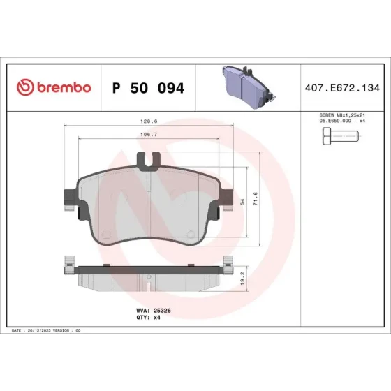 Brembo Ön Fren Balatası – P50094 ürün görseli