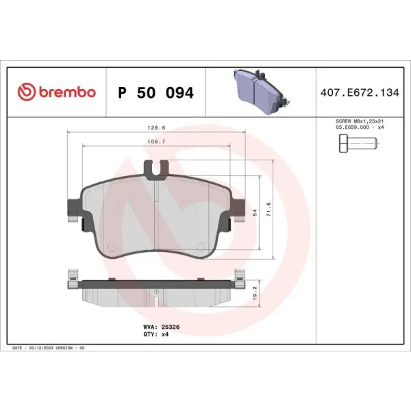 Brembo Ön Fren Balatası – P50094