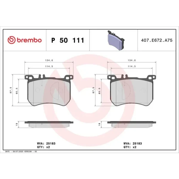 Brembo Ön Fren Balatası – P50111