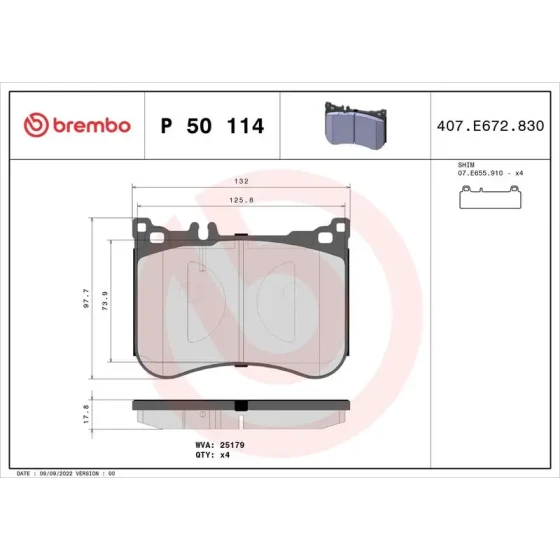 Brembo Ön Fren Balatası – P50114 ürün görseli
