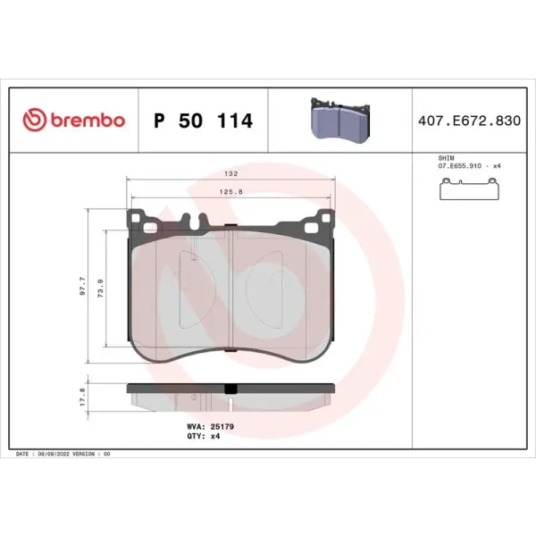 Brembo Ön Fren Balatası – P50114