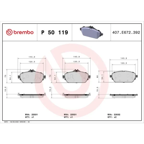 Brembo Ön Fren Balatası – P50119