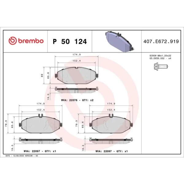 Brembo Ön Fren Balatası – P50124