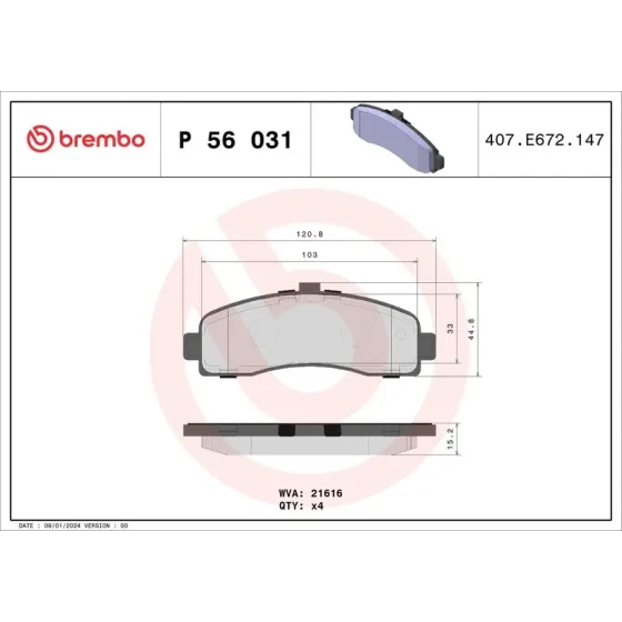 Brembo Ön Fren Balatası – P56031 ürün görseli