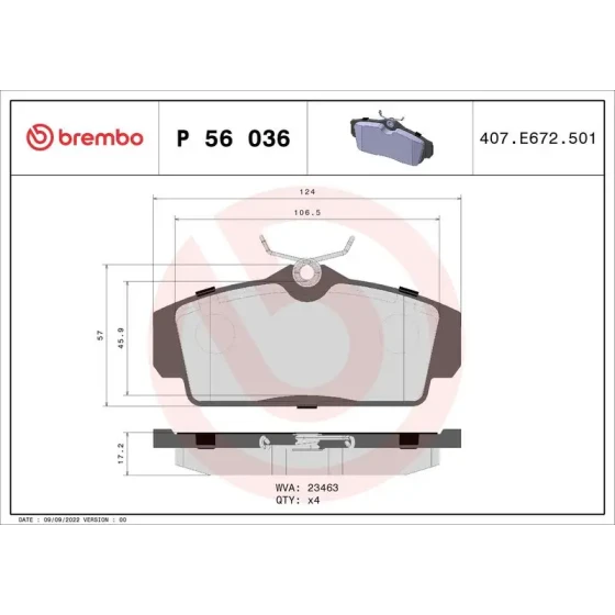 Brembo Ön Fren Balatası – P56036 ürün görseli