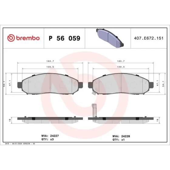 Brembo Ön Fren Balatası – P56059 ürün görseli