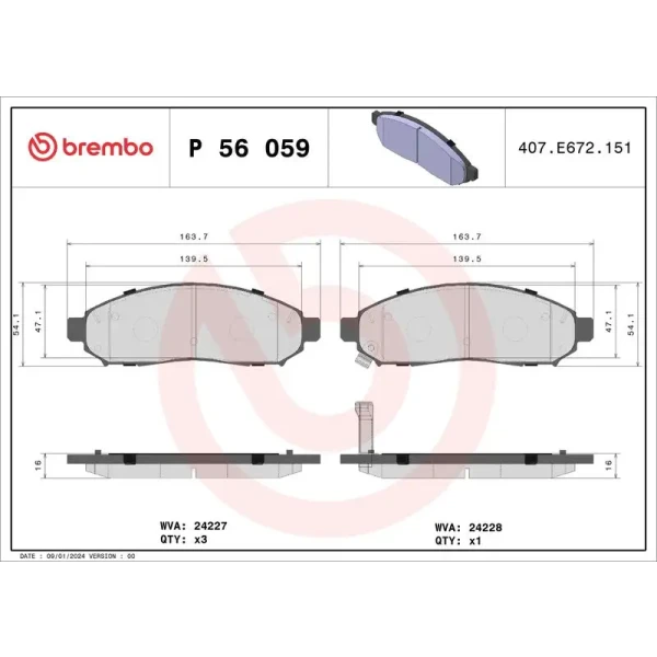 Brembo Ön Fren Balatası – P56059