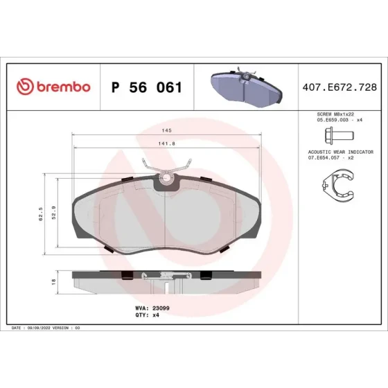 Brembo Ön Fren Balatası – P56061 ürün görseli