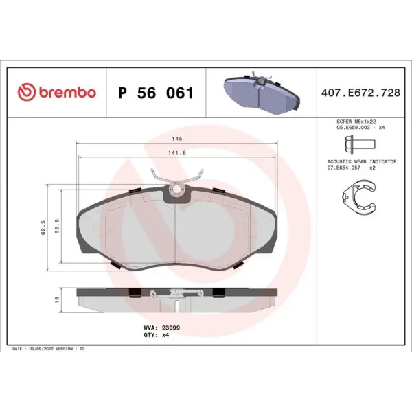 Brembo Ön Fren Balatası – P56061