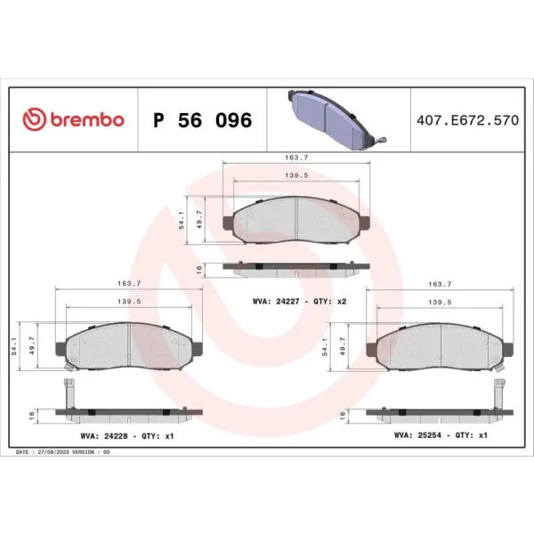 Brembo Ön Fren Balatası – P56096