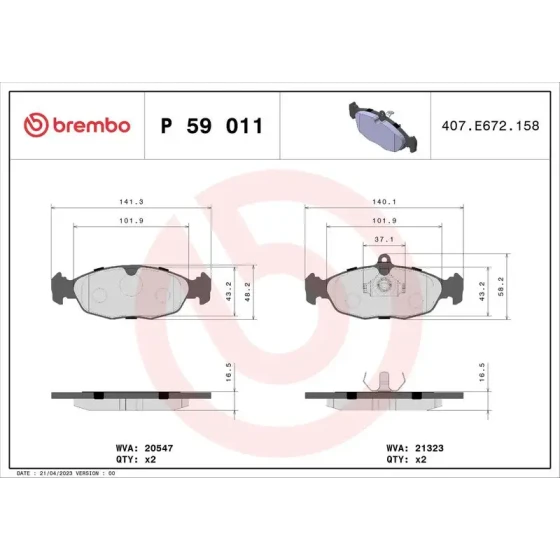 Brembo Ön Fren Balatası – P59011 ürün görseli