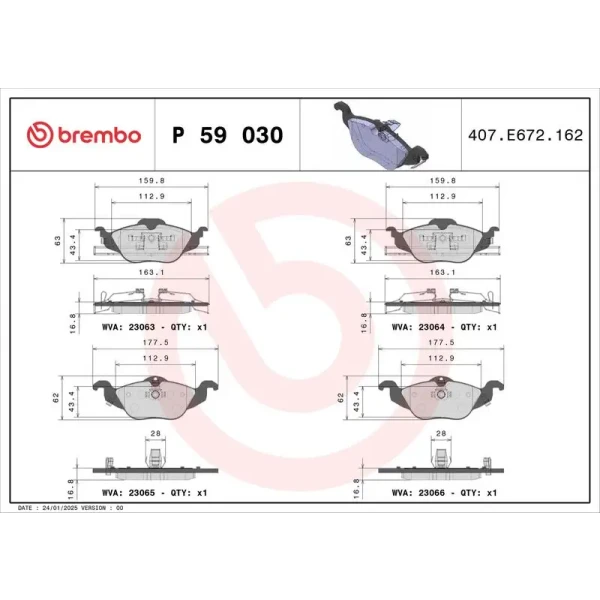 Brembo Ön Fren Balatası – P59030