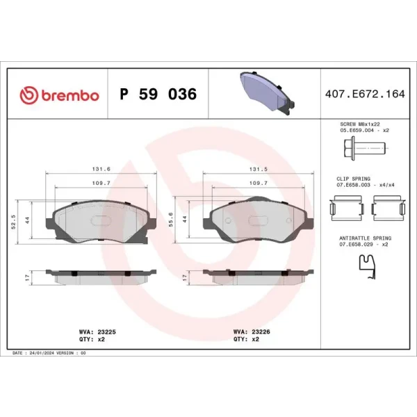 Brembo Ön Fren Balatası – P59036