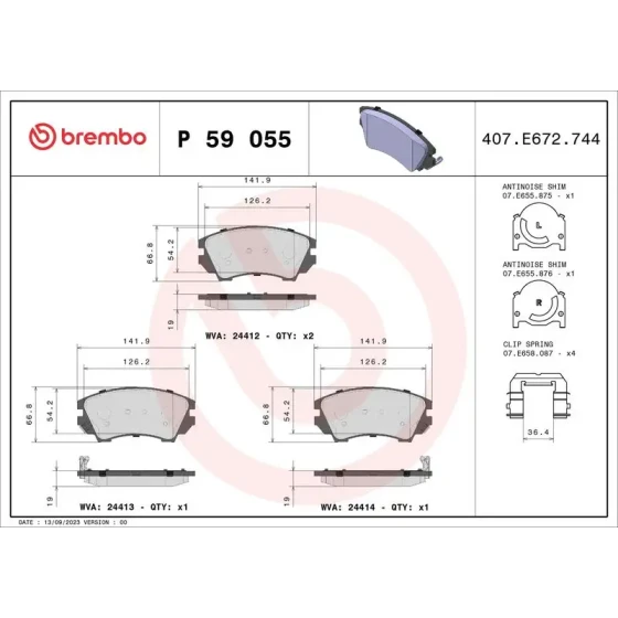 Brembo Ön Fren Balatası – P59055 ürün görseli