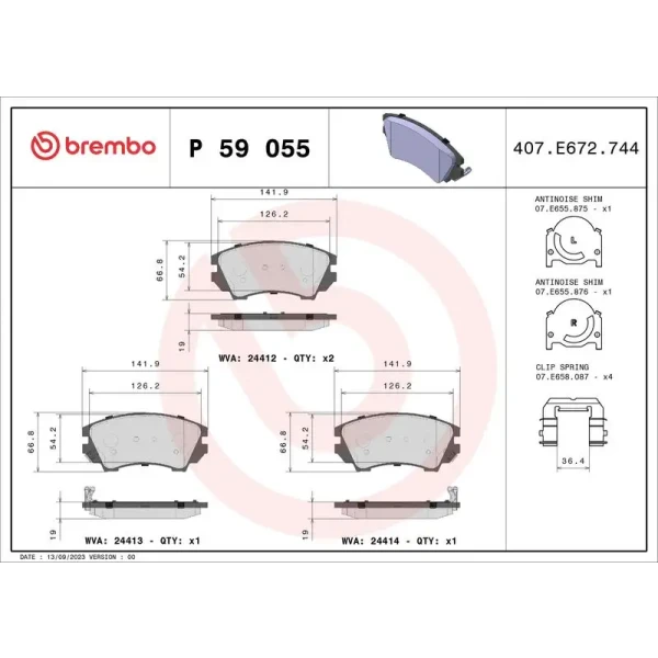 Brembo Ön Fren Balatası – P59055