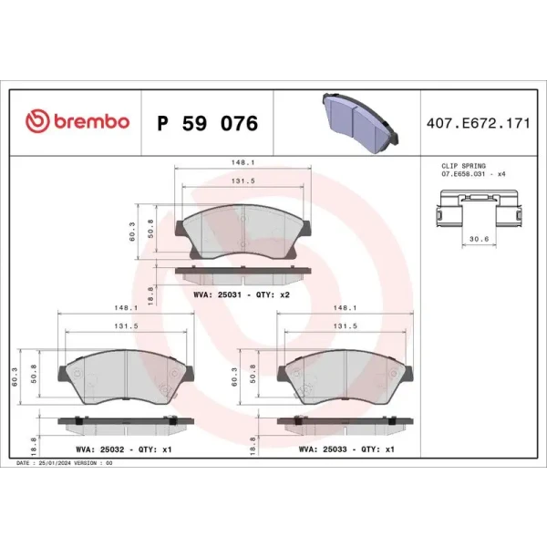 Brembo Ön Fren Balatası – P59076