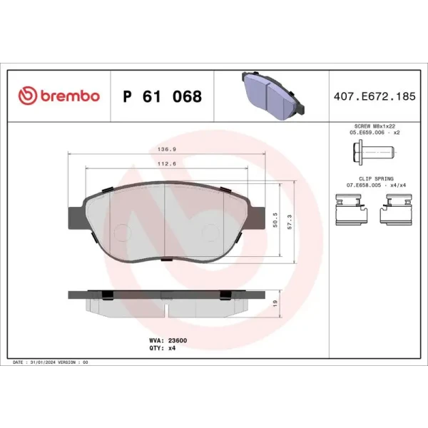 Brembo Ön Fren Balatası – P61068
