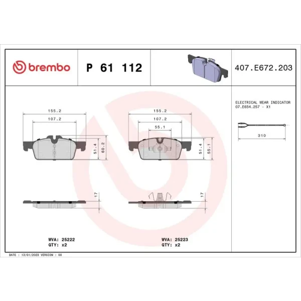 Brembo Ön Fren Balatası – P61112
