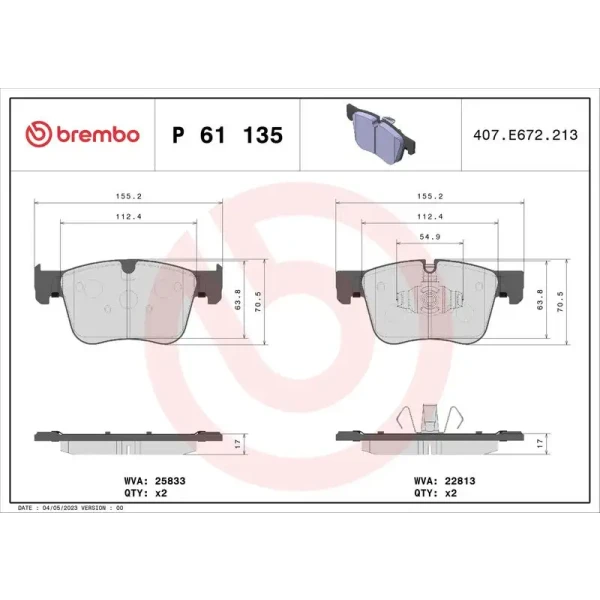Brembo Ön Fren Balatası – P61135