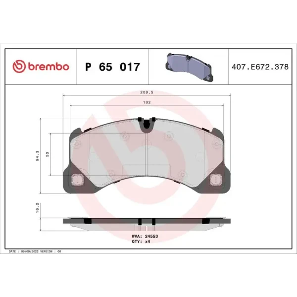 Brembo Ön Fren Balatası – P65017
