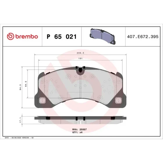 Brembo Ön Fren Balatası – P65021 ürün görseli