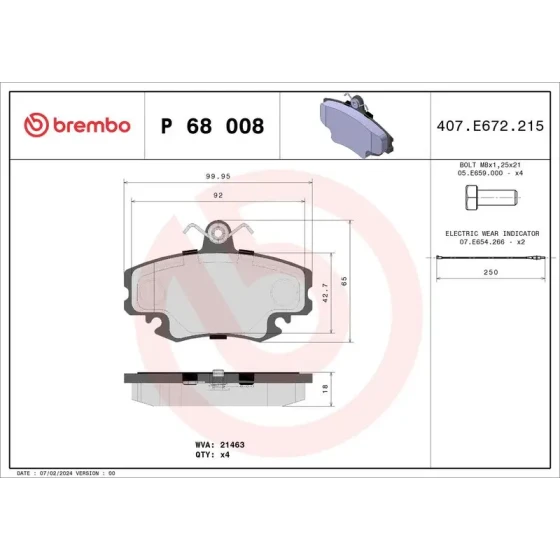 Brembo Ön Fren Balatası – P68008 ürün görseli