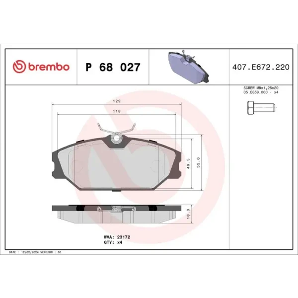 Brembo Ön Fren Balatası – P68027