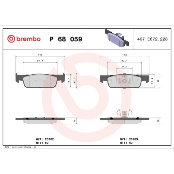 Brembo Ön Fren Balatası – P68059 ürün görseli
