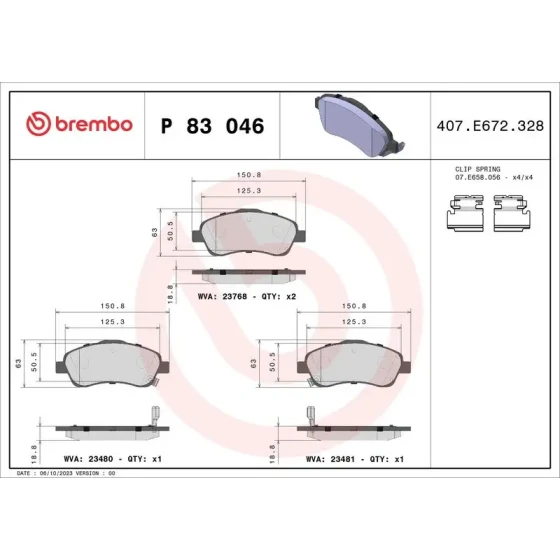 Brembo Ön Fren Balatası – P83046 ürün görseli