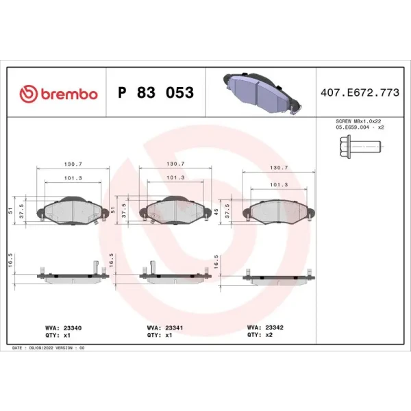 Brembo Ön Fren Balatası – P83053