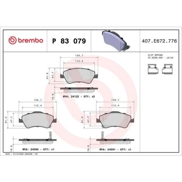 Brembo Ön Fren Balatası – P83079