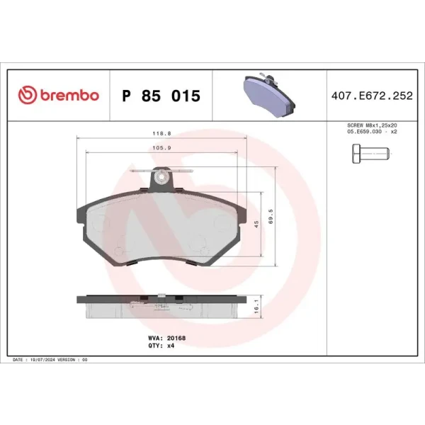 Brembo Ön Fren Balatası – P85015