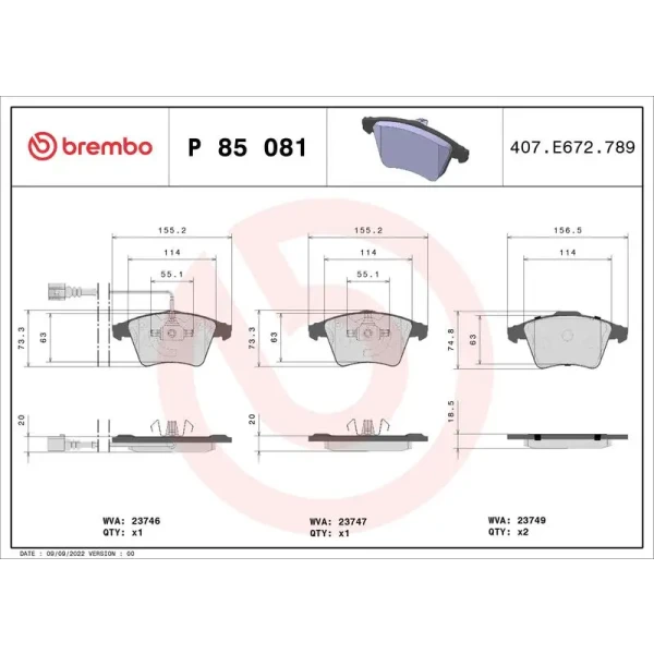 Brembo Ön Fren Balatası – P85081