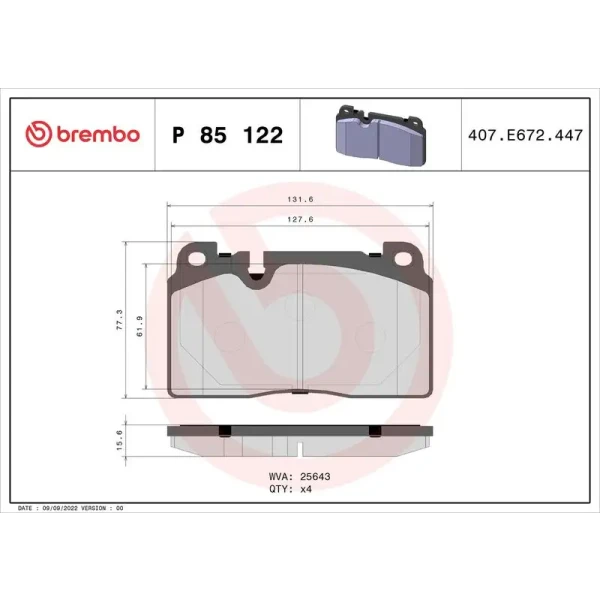 Brembo Ön Fren Balatası – P85122