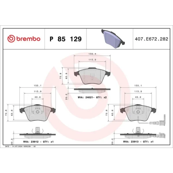 Brembo Ön Fren Balatası – P85129