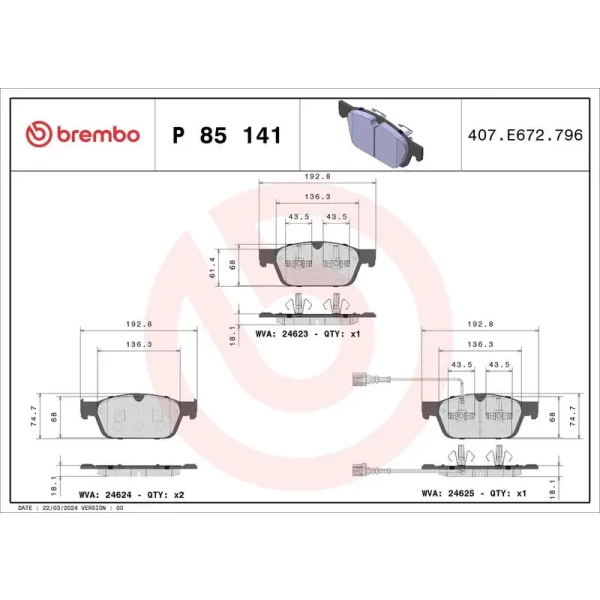 Brembo Ön Fren Balatası – P85141