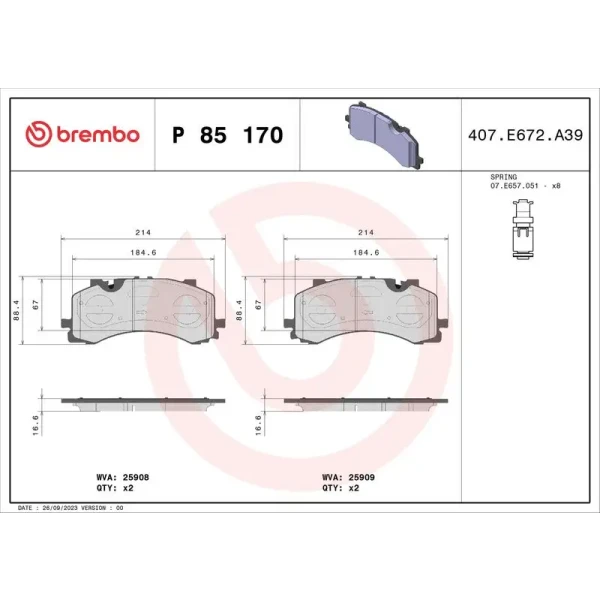Brembo Ön Fren Balatası – P85170