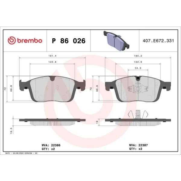 Brembo Ön Fren Balatası – P86026