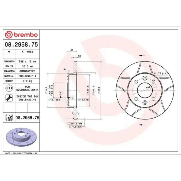Brembo Ön Fren Diski – 08.2958.75