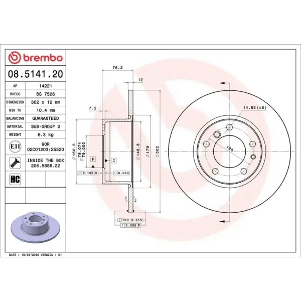Brembo Ön Fren Diski – 08.5141.20
