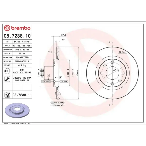 Brembo Ön Fren Diski – 08.7238.11