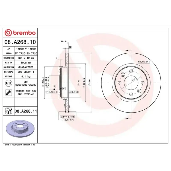 Brembo Ön Fren Diski – 08.A268.10