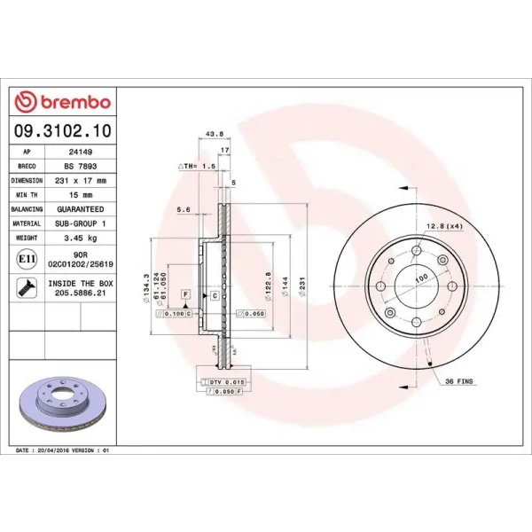 Brembo Ön Fren Diski – 09.3102.10
