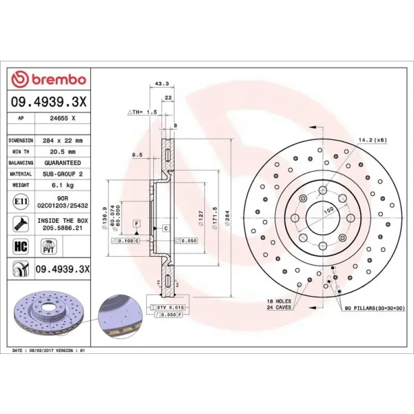 Brembo Ön Fren Diski – 09.4939.3X