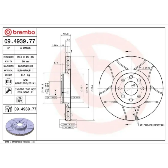 Brembo Ön Fren Diski – 09.4939.77 ürün görseli