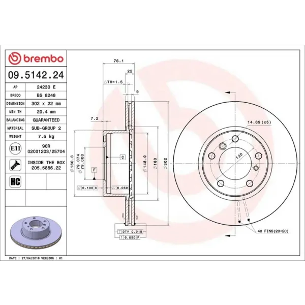 Brembo Ön Fren Diski – 09.5142.24