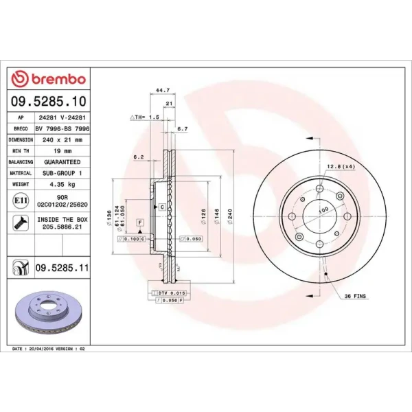 Brembo Ön Fren Diski – 09.5285.11